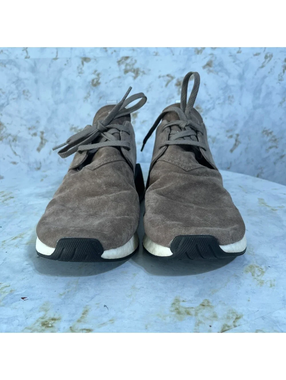 Adidas NMD C2 Men's Size 9.5 Shoes Brown White Suede Athletic Trainer Sneakers